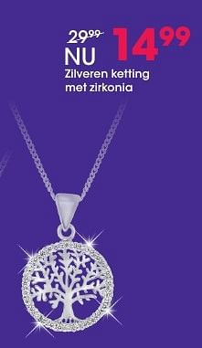 Aanbiedingen Zilveren ketting met zirkonia - Huismerk - Lucardi - Geldig van 05/12/2016 tot 31/12/2016 bij Lucardi