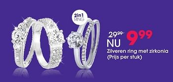 Aanbiedingen Zilveren ring met zirkonia - Huismerk - Lucardi - Geldig van 05/12/2016 tot 31/12/2016 bij Lucardi