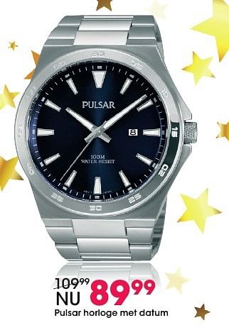 Aanbiedingen Pulsar horloge met datum - Pulsar - Geldig van 05/12/2016 tot 31/12/2016 bij Lucardi