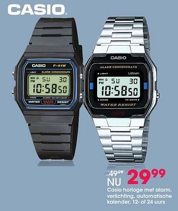 Aanbiedingen Casio horloge met alarm - Casio - Geldig van 05/12/2016 tot 31/12/2016 bij Lucardi
