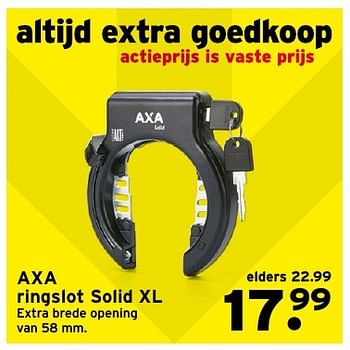 Aanbiedingen Axa ringslot solid xl - Axa - Geldig van 19/12/2016 tot 27/12/2016 bij Gamma