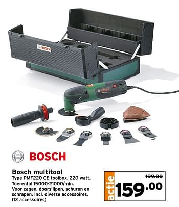 Aanbiedingen Bosch multitool pmf220 ce toolbox - Bosch - Geldig van 19/12/2016 tot 27/12/2016 bij Gamma