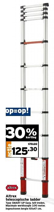 Aanbiedingen Altrex telescopische ladder smart up easy - Altrex - Geldig van 19/12/2016 tot 27/12/2016 bij Gamma