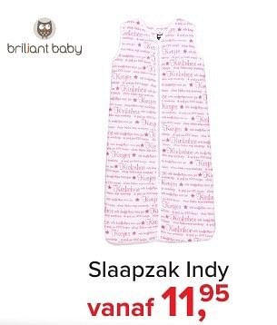 Aanbiedingen Slaapzak indy - Briliant Baby - Geldig van 04/12/2016 tot 31/12/2016 bij Baby-Dump