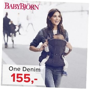 Aanbiedingen One denim - BabyBjorn - Geldig van 04/12/2016 tot 31/12/2016 bij Baby-Dump