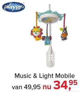 Aanbiedingen Music + light mobile - Playgro - Geldig van 04/12/2016 tot 31/12/2016 bij Baby-Dump