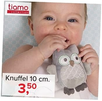 Aanbiedingen Knuffel - Tiamo - Geldig van 04/12/2016 tot 31/12/2016 bij Baby-Dump