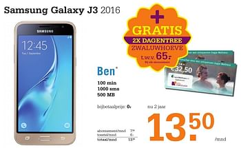 Aanbiedingen Samsung galaxy j3 2016 - Samsung - Geldig van 09/12/2016 tot 31/12/2016 bij Telecombinatie