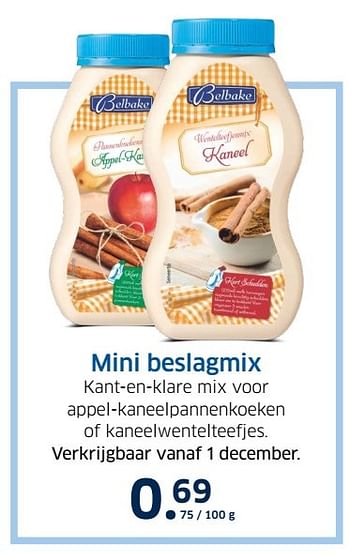 Aanbiedingen Mini beslagmix - Belbake - Geldig van 13/12/2016 tot 31/12/2016 bij Lidl