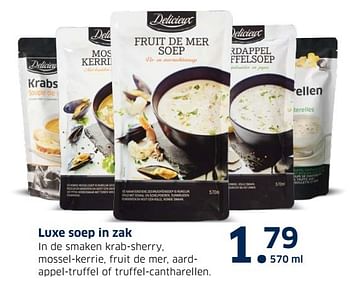 Aanbiedingen Luxe soep in zak - Delicieux - Geldig van 13/12/2016 tot 31/12/2016 bij Lidl