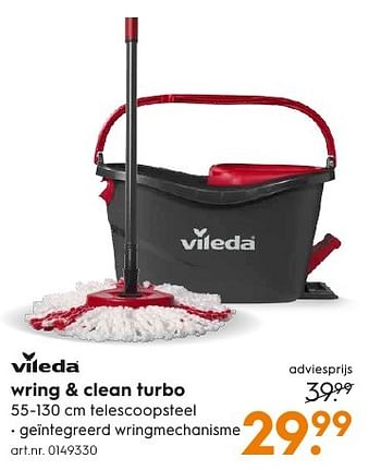 Aanbiedingen Vileda wring + clean turbo - Vileda - Geldig van 17/12/2016 tot 31/12/2016 bij Blokker