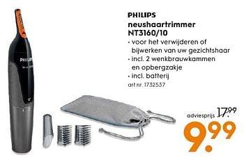 Aanbiedingen Philips neushaartrimmer nt3160-10 - Philips - Geldig van 17/12/2016 tot 31/12/2016 bij Blokker