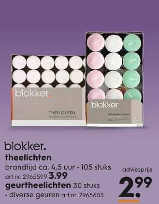 Aanbiedingen Blokker geurtheelichten - Huismerk - Blokker - Geldig van 17/12/2016 tot 31/12/2016 bij Blokker