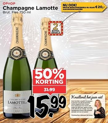 Aanbiedingen Champagne lamotte - Champagne - Geldig van 25/12/2016 tot 31/12/2016 bij Vomar