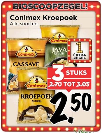 Aanbiedingen Conimex kroepoek - Conimex - Geldig van 25/12/2016 tot 31/12/2016 bij Vomar