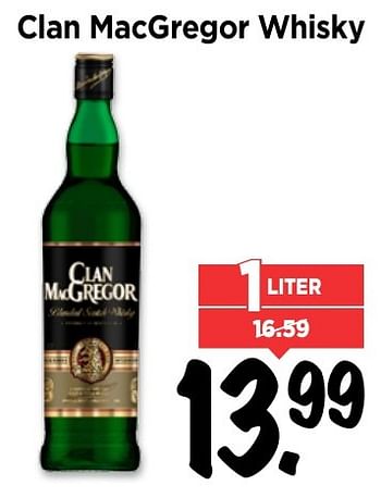 Aanbiedingen Clan macgregor whisky - Clan Macgregor - Geldig van 25/12/2016 tot 31/12/2016 bij Vomar
