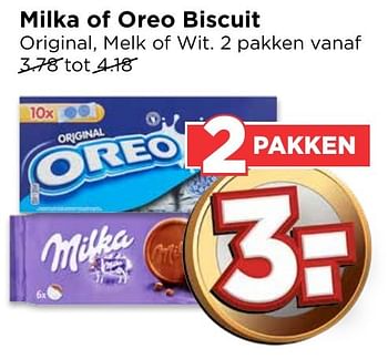 Aanbiedingen Milka of oreo biscuit original, melk of wit - Milka - Geldig van 25/12/2016 tot 31/12/2016 bij Vomar