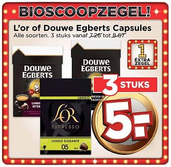 Aanbiedingen L`or of douwe egberts capsules - Douwe Egberts - Geldig van 25/12/2016 tot 31/12/2016 bij Vomar