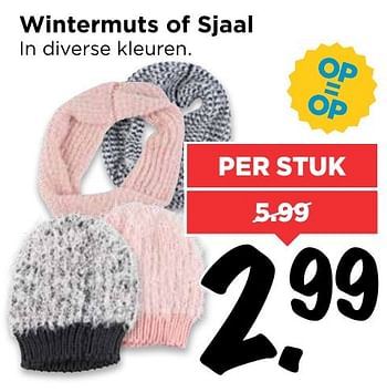 Aanbiedingen Wintermuts of sjaal - Huismerk Vomar - Geldig van 25/12/2016 tot 31/12/2016 bij Vomar