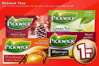 Aanbiedingen Pickwick thee - Pickwick - Geldig van 25/12/2016 tot 31/12/2016 bij Vomar