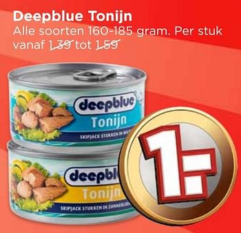 Aanbiedingen Deepblue tonijn - Deepblue - Geldig van 25/12/2016 tot 31/12/2016 bij Vomar