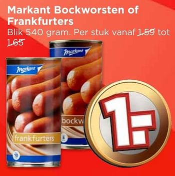 Aanbiedingen Markant bockworsten of frankfurters - Markant - Geldig van 25/12/2016 tot 31/12/2016 bij Vomar