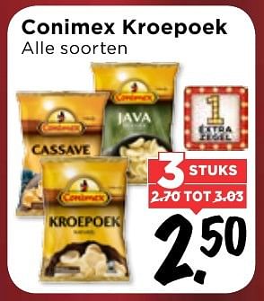 Aanbiedingen Conimex kroepoek - Conimex - Geldig van 25/12/2016 tot 31/12/2016 bij Vomar