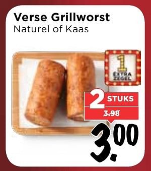 Aanbiedingen Verse grillworst naturel of kaas - Huismerk Vomar - Geldig van 25/12/2016 tot 31/12/2016 bij Vomar