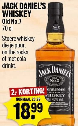 Aanbiedingen Jack daniel`s whiskey old no.7 - Jack Daniel's - Geldig van 25/12/2016 tot 31/12/2016 bij Dirk III