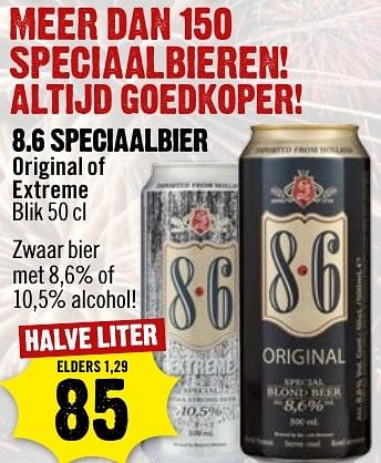 Aanbiedingen 8.6 speciaalbier original of extreme - Bavaria - Geldig van 25/12/2016 tot 31/12/2016 bij Dirk III