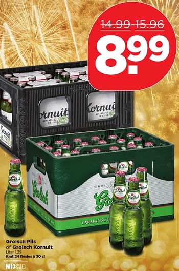 Aanbiedingen Grolsch pils of grolsch kornuit - Grolsch - Geldig van 25/12/2016 tot 31/12/2016 bij Plus