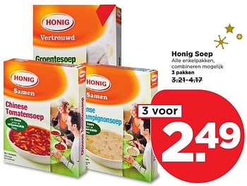 Aanbiedingen Honig soep - Honig - Geldig van 25/12/2016 tot 31/12/2016 bij Plus