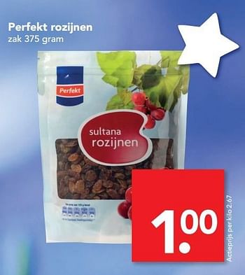 Aanbiedingen Perfekt rozijnen - Perfekt - Geldig van 26/12/2016 tot 31/12/2016 bij Deen Supermarkten