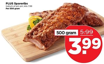 Aanbiedingen Plus spareribs indisch of piri piri - Huismerk - Plus - Geldig van 25/12/2016 tot 31/12/2016 bij Plus