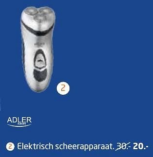 Aanbiedingen Adler elektrisch scheerapparaat - Adler - Geldig van 19/12/2016 tot 31/12/2016 bij Formido