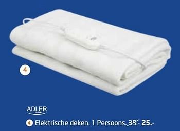 Aanbiedingen Adler elektrische deken - Adler - Geldig van 19/12/2016 tot 31/12/2016 bij Formido