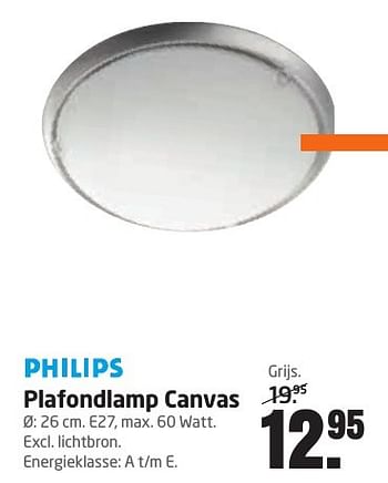 Aanbiedingen Philips plafondlamp canvas - Canvas - Geldig van 19/12/2016 tot 31/12/2016 bij Formido