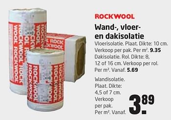 Aanbiedingen Wand-, vloeren dakisolatie - Rockwool - Geldig van 19/12/2016 tot 31/12/2016 bij Formido