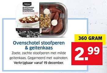 Aanbiedingen Ovenschotel stoofperen + geitenkaas - Delicieux - Geldig van 13/12/2016 tot 31/12/2016 bij Lidl