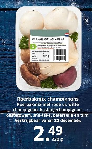 Aanbiedingen Roerbakmix champignons - Huismerk - Lidl - Geldig van 13/12/2016 tot 31/12/2016 bij Lidl