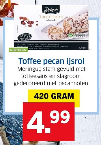 Aanbiedingen Toffee pecan ijsrol - Deluxe - Geldig van 13/12/2016 tot 31/12/2016 bij Lidl