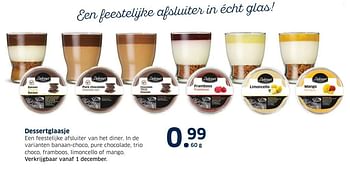 Aanbiedingen Dessertglaasje - Delicieux - Geldig van 13/12/2016 tot 31/12/2016 bij Lidl