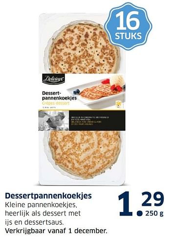 Aanbiedingen Dessertpannenkoekjes - Delicieux - Geldig van 13/12/2016 tot 31/12/2016 bij Lidl