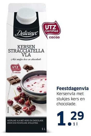 Aanbiedingen Feestdagenvla - Delicieux - Geldig van 13/12/2016 tot 31/12/2016 bij Lidl