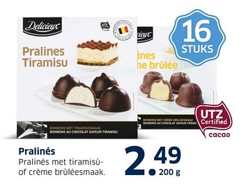 Aanbiedingen Pralinés - Delicieux - Geldig van 13/12/2016 tot 31/12/2016 bij Lidl