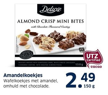 Aanbiedingen Amandelkoekjes - Deluxe - Geldig van 13/12/2016 tot 31/12/2016 bij Lidl