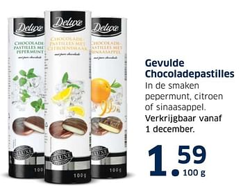 Aanbiedingen Gevulde chocoladepastilles - Deluxe - Geldig van 13/12/2016 tot 31/12/2016 bij Lidl