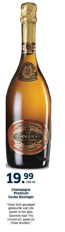 Aanbiedingen Champagne premium cuvée bissinger - Champagne - Geldig van 13/12/2016 tot 31/12/2016 bij Lidl