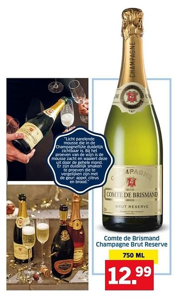 Aanbiedingen Comte de brismand champagne brut reserve - Champagne - Geldig van 13/12/2016 tot 31/12/2016 bij Lidl