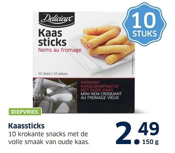 Aanbiedingen Kaassticks - Delicieux - Geldig van 13/12/2016 tot 31/12/2016 bij Lidl